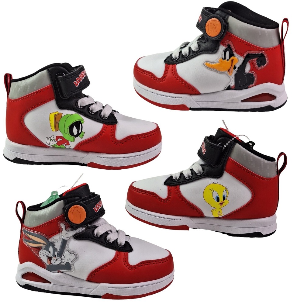 Looney Tunes High Top Shoes Size 9 (17cm) Little Kids Bugs Bunny Daffy Duck New - Picture 11 of 16